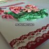 Beautiful Small Red & Pink Flowers With Paper Laces Greeting Card image