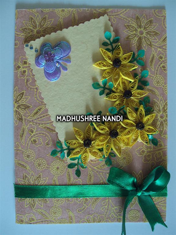 Printed Cream Base With Yellow Flowers Greeting Card image Printed Cream Base With Yellow Flowers Greeting Card image