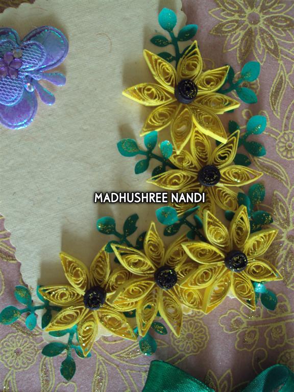 Printed Cream Base With Yellow Flowers Greeting Card image Printed Cream Base With Yellow Flowers Greeting Card image