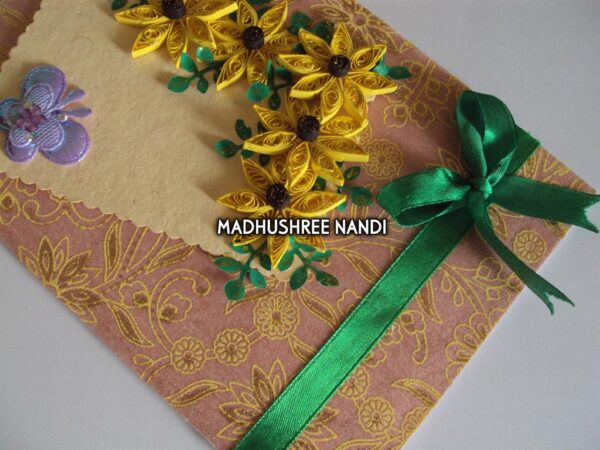 Printed Cream Base With Yellow Flowers Greeting Card image Printed Cream Base With Yellow Flowers Greeting Card image