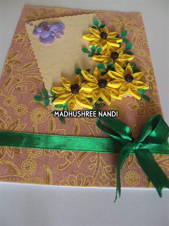 Printed Cream Base With Yellow Flowers Greeting Card image Printed Cream Base With Yellow Flowers Greeting Card image