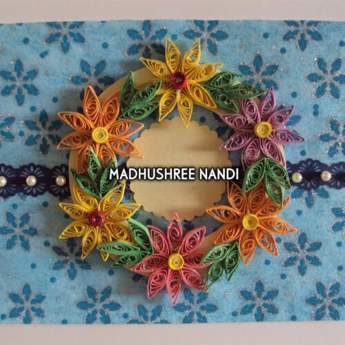 Multicolored Flower Garland Greeting Card image