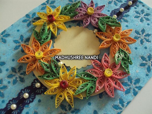 Multicolored Flower Garland Greeting Card image Multicolored Flower Garland Greeting Card image