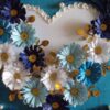 Hearts with Flowers Blue Theme Greeting Card image Hearts with Flowers Blue Theme Greeting Card image