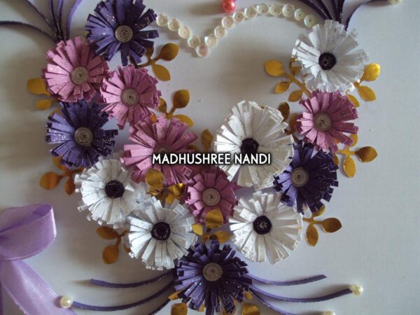 All Purples Heart With Gold Leaves Greeting card image