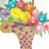Special Glittery Flower Basket Gold & Purple Greeting Card image