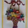Special Glittery Flower Basket Gold & Purple Greeting Card image