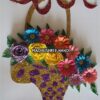 Special Glittery Flower Basket Gold & Purple Greeting Card image