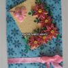 Printed Blue Base With Pink Flowers Greeting Card image Printed Blue Base With Pink Flowers Greeting Card image