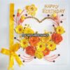 Yellow Flowers And Roses In Heart Greeting card image