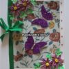 Printed Base With Glitter Butterflies & Flowers Greeting Card image