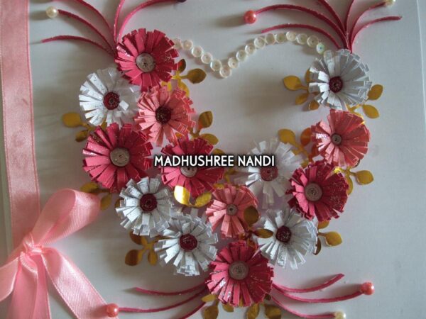 Special Pink Flowers With Ribbon Greeting Card image