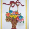 Special Glittery Flower Basket Gold & Red Greeting Card image