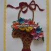 Special Glittery Flower Basket Gold & Red Greeting Card image