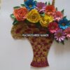 Special Glittery Flower Basket Gold & Red Greeting Card image