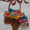 Special Glittery Flower Basket Gold & Red Greeting Card image