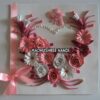 Pink Flowers In Heart With Roses Greeting Card image