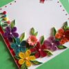 Colorful Flowers Border Greeting Card image Colorful Flowers Border Greeting Card image