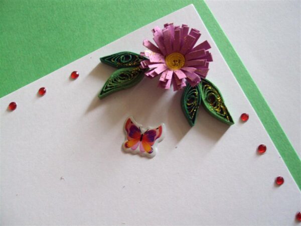 Colorful Flowers Border Greeting Card image Colorful Flowers Border Greeting Card image