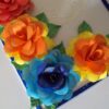 Beautiful Big Flowers with Doily Greeting Card image