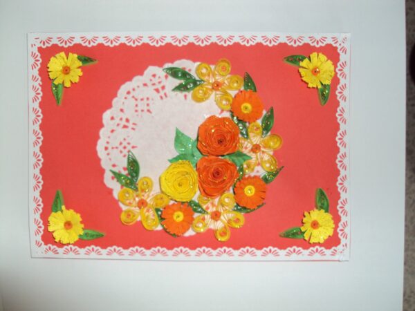 Yellow and Orange Mixed flowers Greeting Card image Yellow and Orange Mixed flowers Greeting Card image