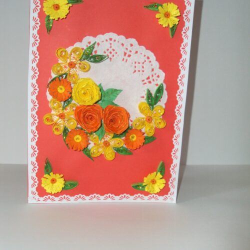 Yellow and Orange Mixed flowers Greeting Card image
