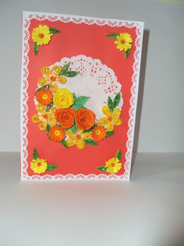 Yellow and Orange Mixed flowers Greeting Card image Yellow and Orange Mixed flowers Greeting Card image