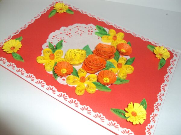 Yellow and Orange Mixed flowers Greeting Card image Yellow and Orange Mixed flowers Greeting Card image