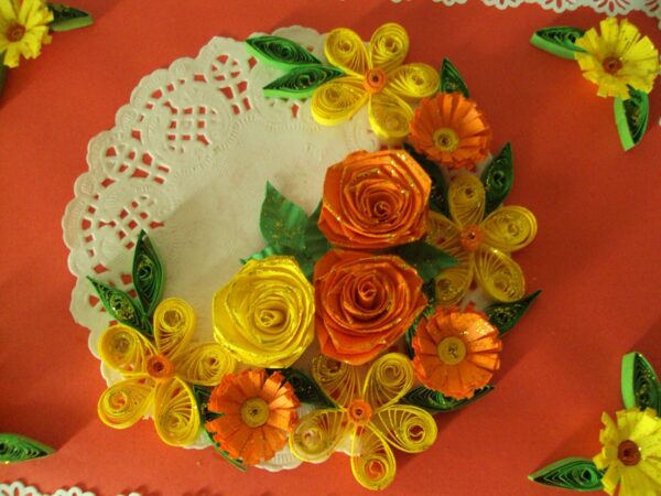 Yellow and Orange Mixed flowers Greeting Card image Yellow and Orange Mixed flowers Greeting Card image