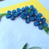 Awesum Shaded Blue Flowers Corner Greeting Card image