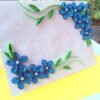 Awesum Shaded Blue Flowers Corner Greeting Card image