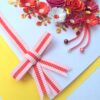 Red Flowers and Roses in Heart Greeting Card image