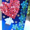 Sparkling Bright Blue with Red Heart Greeting Card image Sparkling Bright Blue with Red Heart Greeting Card image
