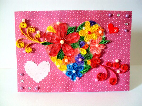 Evergreen Colorful Heart Greeting Card image Evergreen Colorful Heart Greeting Card image