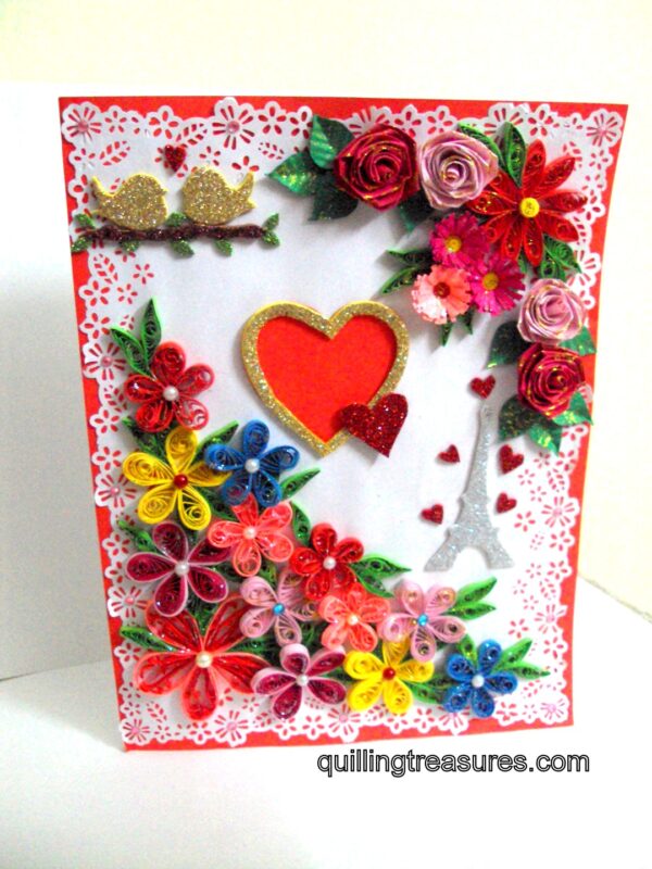 Beautiful Flowers and Love Themed Greeting Card image