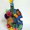 Handmade Paper Guitar with Quilled Flowers image