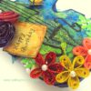 Handmade Paper Guitar with Quilled Flowers image
