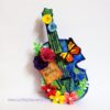 Handmade Paper Guitar with Quilled Flowers image