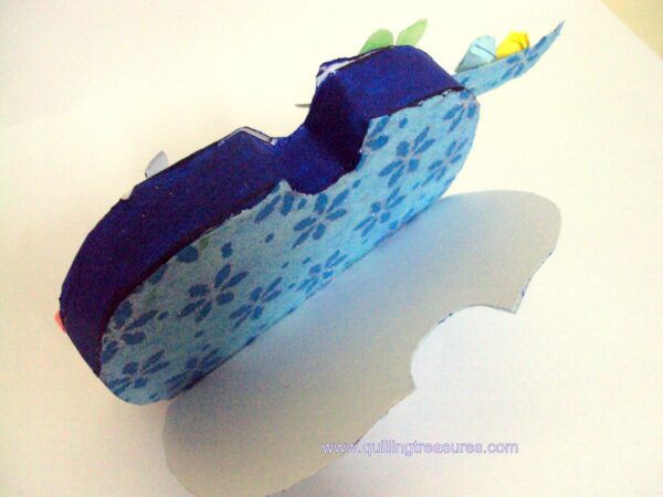 Handmade Paper Guitar with Quilled Flowers image