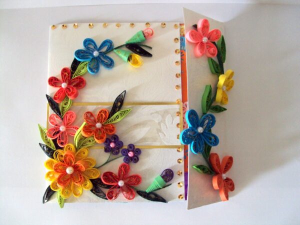 Multicolor Flowers Mini Scrapbook Greeting Card image Multicolor Flowers Mini Scrapbook Greeting Card image