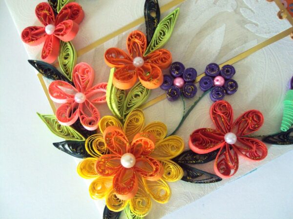 Multicolor Flowers Mini Scrapbook Greeting Card image Multicolor Flowers Mini Scrapbook Greeting Card image