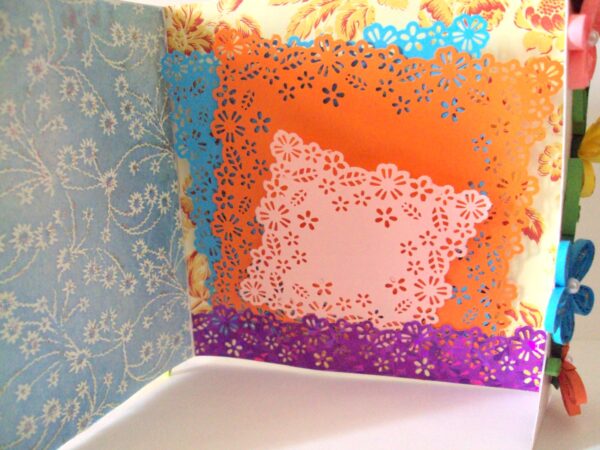 Multicolor Flowers Mini Scrapbook Greeting Card image Multicolor Flowers Mini Scrapbook Greeting Card image