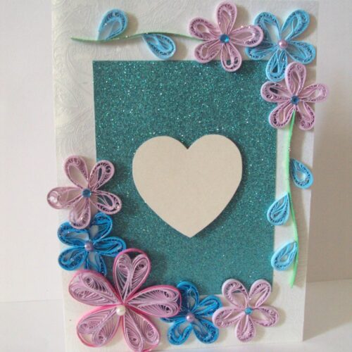 Glittering Blue Themed Greeting Card image