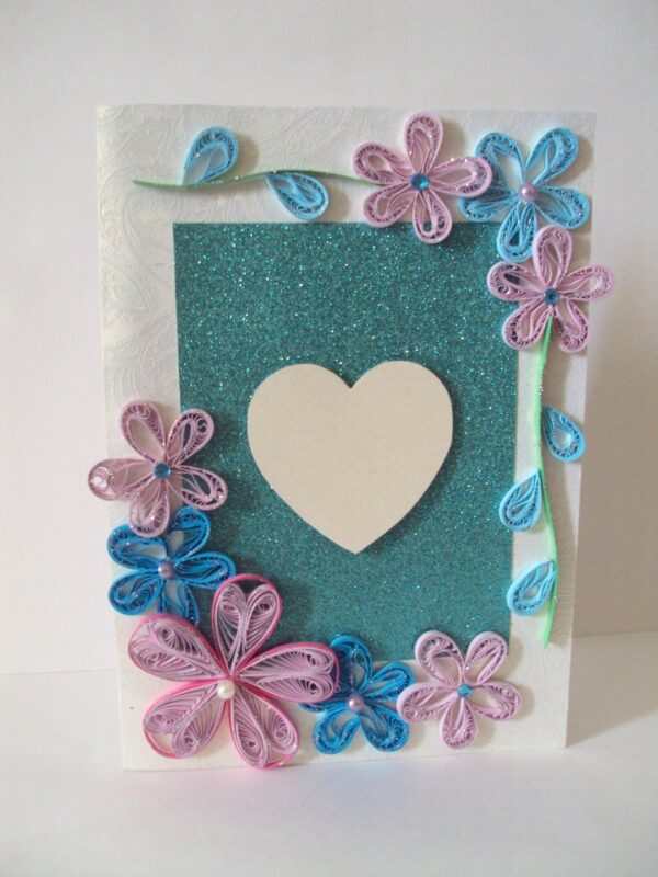 Glittering Blue Themed Greeting Card image Glittering Blue Themed Greeting Card image