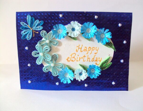 Blue Themed Birthday Greeting Card image