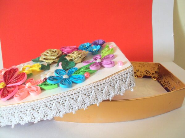 Multicolor Flowers Quilled Decorated Gift Box image Multicolor Flowers Quilled Decorated Gift Box image