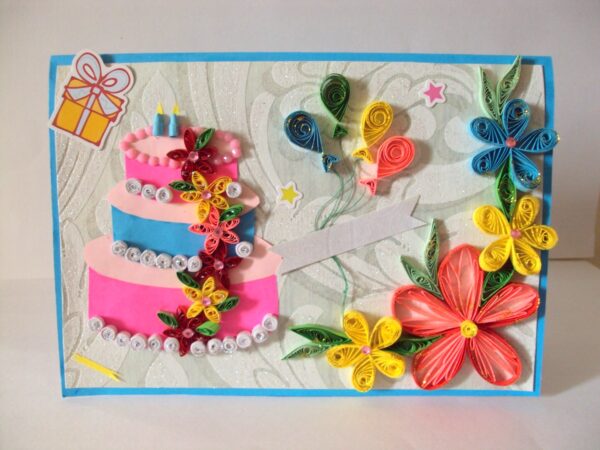 Cake Quilled Greeting Card image Cake Quilled Greeting Card image