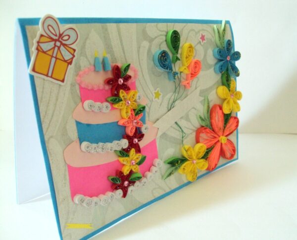 Cake Quilled Greeting Card image Cake Quilled Greeting Card image