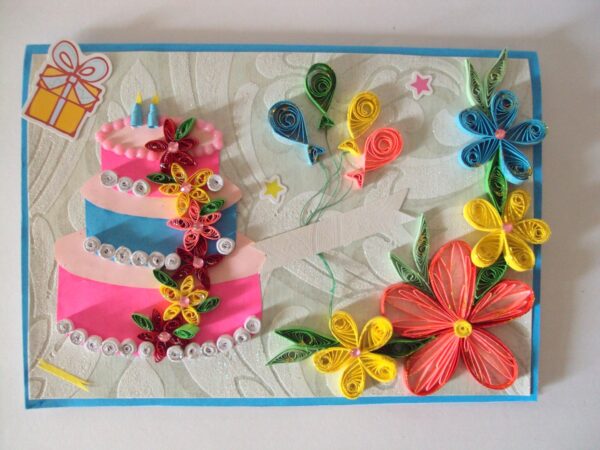 Cake Quilled Greeting Card image Cake Quilled Greeting Card image
