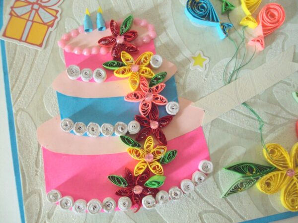 Cake Quilled Greeting Card image Cake Quilled Greeting Card image